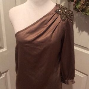 Jennifer Lopez one shoulder top w embellishments